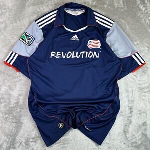 Y2K Adidas MLS 2010-2011 Blue New England Revolution Soccer Jersey Size L